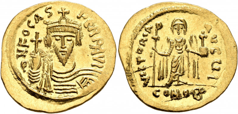 Phocas, 602-610. Solidus (Gold, 22 mm, 4.46 g, 7 h), Constantinopolis, 607-610. ...