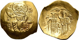 John III Ducas (Vatatzes), emperor of Nicaea, 1222-1254. Hyperpyron (Gold, 28 mm, 4.14 g, 6 h), Magnesia. Christ, nimbate, seated facing on throne, we...