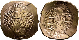 Andronicus II Palaeologus, with Andronicus III, 1282-1328. Hyperpyron (Electrum, 26 mm, 4.71 g, 6 h), Constantinopolis. Bust of Virgin Mary, orans, wi...