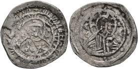 John VIII Palaeologus, 1425-1448. Stavraton (Silver, 25 mm, 6.66 g, 7 h), Constantinopolis. Nimbate bust of Christ facing, flanked by IC - XC; in oute...