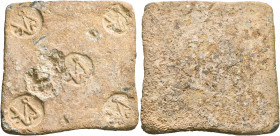 LEVANTINE REGION. Uncertain. Circa 1st century BC to 2nd century AD. Weight of 1 Mina (Lead, 67x67 mm, 455.67 g). Five identical monograms stamped in ...