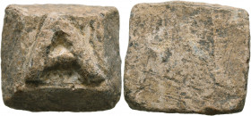 UNCERTAIN EAST. Circa 1st-3rd centuries AD. Weight of 1 Ounkia (Lead, 21x23 mm, 31.60 g). Large A. Rev. Blank. Pondera 2503. Very fine.