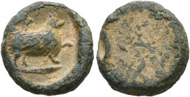 ROMAN. Asia Minor. Uncertain, circa 1st-3rd centuries. Seal (Lead, 13 mm, 2.79 g). Dog standing right, raising his right left forepaw. Very fine.