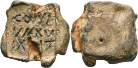 ROMAN. Asia Minor. Uncertain, circa 3rd-5th centuries. Seal (Lead, 33x35 mm, 42.59 g). CONI / VMXV / IX...T in three lines. Rev. Blank. A very curious...