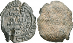 ISLAMIC. Uncertain, circa 7th-10th centuries CE. Seal (Lead, 23 mm, 7.43 g). In inner field, legend in Kufic in four lines; in inner margin, legend in...