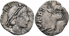 VANDALS. Gaiseric, 428-477. Siliqua (Silver, 15 mm, 1.60 g, 1 h), pseudo-imperial type in the name of Honorius, Carthage. [D N HO]NORI[VS P F AVG] Pea...