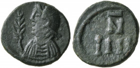 VANDALS. Municipal coinage of Carthage, circa 480-533. 4 Nummi (Bronze, 12 mm, 1.13 g, 7 h), circa 523-533. Diademed, draped and cuirassed imperial bu...