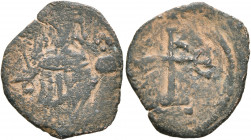 CRUSADERS. Cyprus. Richard I 'the Lionheart', King of England, 1189-1199. Tetarteron (Bronze, 17 mm, 1.00 g, 6 h), Limassol. Crowned facing bust of Ri...