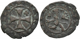 CRUSADERS. Lusignan Kingdom of Cyprus. James I, 1382-1398. Denier (Billon, 15 mm, 0.56 g). ✠ IAQVЄ ROI DЄ Lion of Cyprus rampant to left. Rev. ✠ IЄRVS...