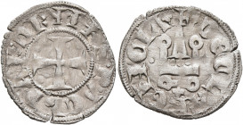CRUSADERS. Principality of Achaea. Philippe de Taranto, 1307-1313. Denier (Silver, 19 mm, 0.84 g, 3 h). ✠(fleur-de-lis)•PHS•P•ACHTAR D R(fleur-de-lis)...