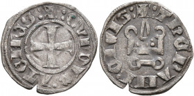 CRUSADERS. Duchy of Athens. Gui II de La Roche, 1287-1308. Denier (Silver, 19 mm, 0.84 g, 11 h). :✠:GVI DVX:ΛTЄNЄS Cross pattée. Rev. :✠:ThЄBANI:CIVIS...