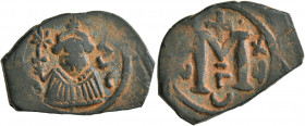 ISLAMIC, Time of the Rashidun. Pseudo-Byzantine types. Fals (Bronze, 25 mm, 5.65 g, 1 h), Arab-Byzantine type imitating a follis of Constans II, uncer...