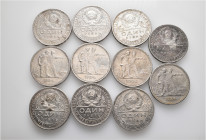 A lot containing 11 silver coins. All: Russia. Very fine to extremely fine. LOT SOLD AS IS, NO RETURNS. 11 coins in lot.

From the collection of a S...