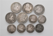 A lot containing 11 silver coins. All: Chile, Santiago mint. Fine to about very fine. LOT SOLD AS IS, NO RETURNS. 11 coins in lot.

From the collect...