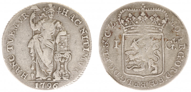Bataafse Republiek (1795-1806) - Gelderland - 1 Gulden 1796 OVERSLAG 1795 (Sch. ...