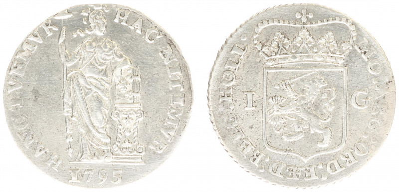 Bataafse Republiek (1795-1806) - Holland - 1 Gulden 1795 (Sch. 91a / Delm. 1179)...