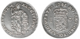 Bataafse Republiek (1795-1806) - West-Friesland - ½ Gulden 1796 (Sch. 101 / Delm. 1200 / WES 117/R2) - ZF+ / zeer zeldzaam