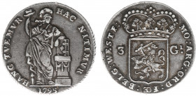 Bataafse Republiek (1795-1806) - West-Friesland - 3 Gulden 1795 met altaar zonder ribbels, met guirlande en kleine letters (Sch. 85c / Delm. 1147/R) -...