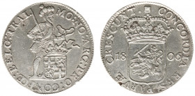 Koninkrijk Holland (Lodewijk Napoleon 1806-1810) - Zilveren dukaat 1806 (Sch. 121 / Delm. 982) - gietgalletje aan de rand - PR