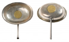 Koninkrijk Holland (Lodewijk Napoleon 1806-1810) - Zilveren sauslepel, zonder de houten steel, de bak 76x54x21 mm met deels zichtbare kabel aan de ran...