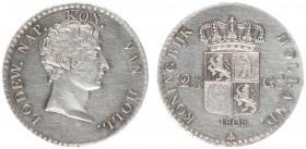 Koninkrijk Holland (Lodewijk Napoleon 1806-1810) - 2½ Gulden 1808 Lodewijk Napoleon mmt. bij (Sch. 136a /RR) met randschrift 'DE NAAM DES HEEREN ZY GE...