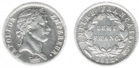 Nederland onder Napoleon (1810-1813) - ½ Franc 1812 mmt. vis (Sch. 171 /RR) - schoongemaakt - PR+ / oplage: 5.066 ex. / zeer zeldzaam