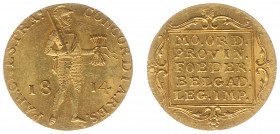 Koninkrijk NL Willem I als Soeverein-vorst (1813-1815) - Gouden dukaat 1814 muntteken wapenschild van de stad Utrecht (Sch. 200) - UNC / schitterend e...