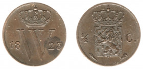 Koninkrijk NL Willem I (1815-1840) - ½ Cent 1823 U (Sch. 354) - PR-