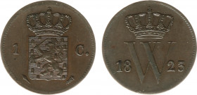 Koninkrijk NL Willem I (1815-1840) - 1 Cent 1823 U (Sch. 327) - PR