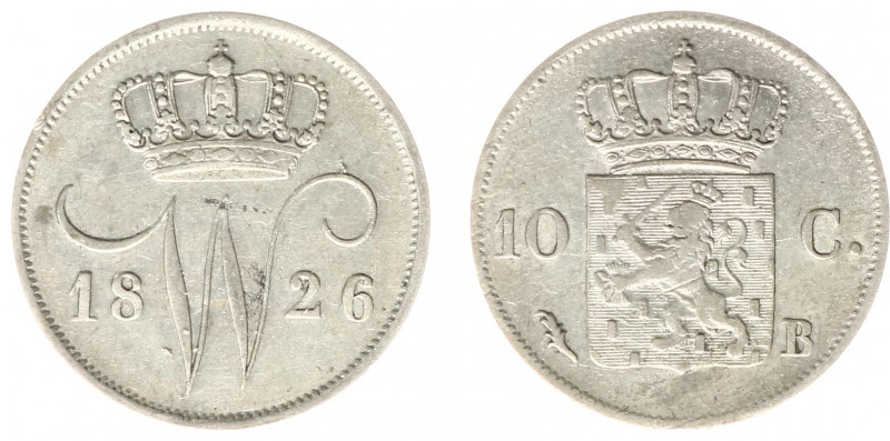Koninkrijk NL Willem I (1815-1840) - 10 Cent 1826 B (Sch. 311) - ZF/PR