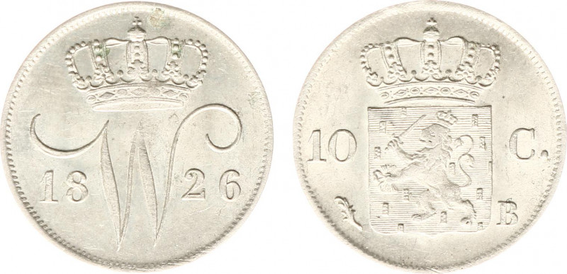 Koninkrijk NL Willem I (1815-1840) - 10 Cent 1826 B (Sch. 311) - UNC, deels iets...