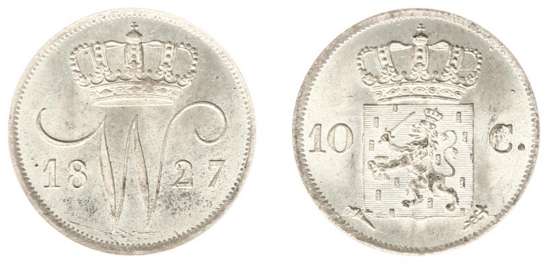 Koninkrijk NL Willem I (1815-1840) - 10 Cent 1827 U (Sch. 307) - enkele dunne kr...