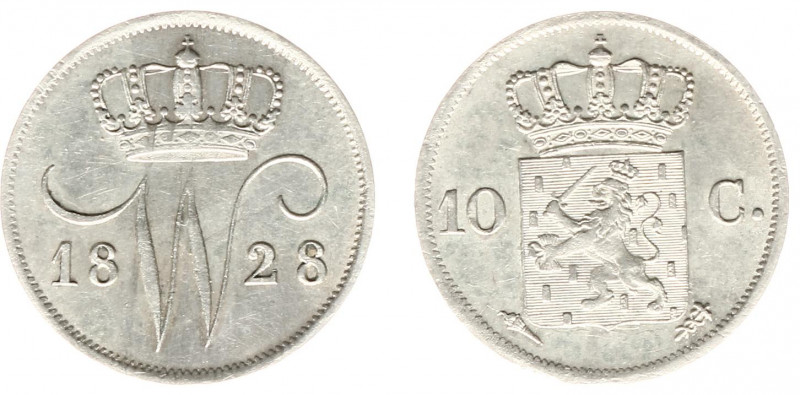 Koninkrijk NL Willem I (1815-1840) - 10 Cent 1828 U (Sch. 308) - ZF/PR