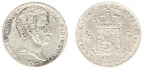 Koninkrijk NL Willem I (1815-1840) - ½ Gulden 1822 U (Sch. 281b) - flauwtes rond de leeuw, ZF