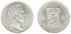 Koninkrijk NL Willem I (1815-1840) - ½ Gulden 1829 B UIT 1823 (Sch. 282) - ZF+, opgewreven