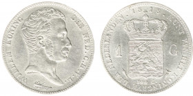 Koninkrijk NL Willem I (1815-1840) - 1 Gulden 1818 U (Sch. 258/RR) - PR-, krasjes op de leeuw, oplage 42.700 stuks, zeer zeldzaam