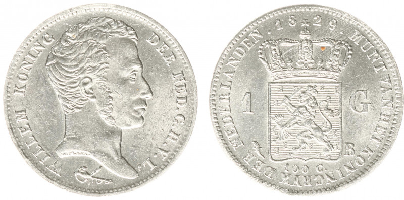 Koninkrijk NL Willem I (1815-1840) - 1 Gulden 1829 B (Sch. 271) - UNC-, een beau...