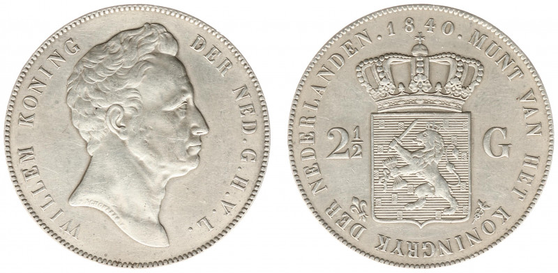 Koninkrijk NL Willem I (1815-1840) - 2½ Gulden 1840 (Sch. 257) - ZF-, gepoetst