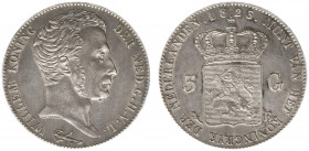 Koninkrijk NL Willem I (1815-1840) - 3 Gulden 1823-B mmt. Palmtak (Sch. 255/RRR) - bijna UNC met mooie egale staalgrijze patina, oplage 13.817 ex., ma...