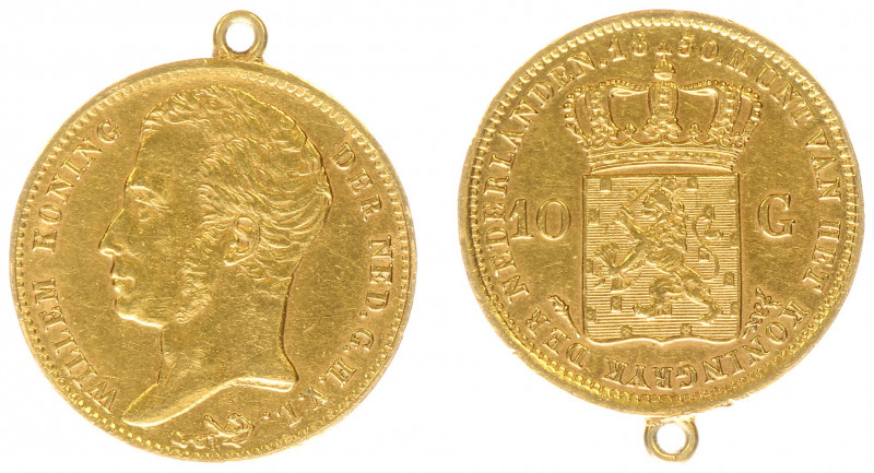 Koninkrijk NL Willem I (1815-1840) - 10 Gulden 1830 U (Sch. 183) - Goud - ZF, me...