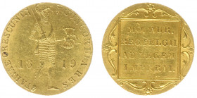 Koninkrijk NL Willem I (1815-1840) - Gouden Dukaat 1819 U mmt. brandende fakkel (Sch. 206 /S) - PR/UNC / mooi exemplaar