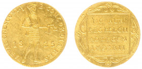 Koninkrijk NL Willem I (1815-1840) - Gouden Dukaat 1825 B (Sch. 227/RR) - PR, oplage ca. 55.000 stuks, zeer zeldzaam