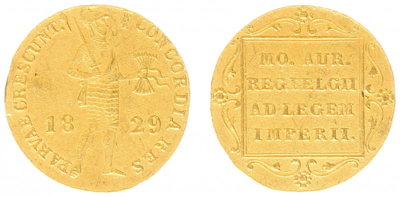 Koninkrijk NL Willem I (1815-1840) - Gouden Dukaat 1829 U (Sch. 213) - PR-, iets...