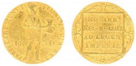 Koninkrijk NL Willem I (1815-1840) - Gouden Dukaat 1830 U (Sch. 214) - ZF, iets verbogen muntplaatje