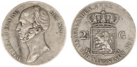 Koninkrijk NL Willem II (1840-1849) - 2½ Gulden 1842 (Sch. 507) - ZF, deels zeer zwak geslagen