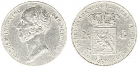 Koninkrijk NL Willem II (1840-1849) - 2½ Gulden 1842 (Sch. 507) - ZF, defect aan muntplaatje onder wapen