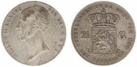 Koninkrijk NL Willem II (1840-1849) - 2½ Gulden 1844 (Sch. 509) - ZF-