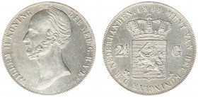 Koninkrijk NL Willem II (1840-1849) - 2½ Gulden 1844 (Sch. 509) - PR , krasjes op voorzijde