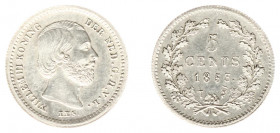 Koninkrijk NL Willem III (1849-1890) - 5 Cent 1853 (Sch. 667/RR) - oplage 11.170 stuks - PR-, zeer zeldzaam in deze kwaliteit