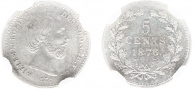 Koninkrijk NL Willem III (1849-1890) - 5 Cent 1876 (Sch. 674) - in slab NGC MS65